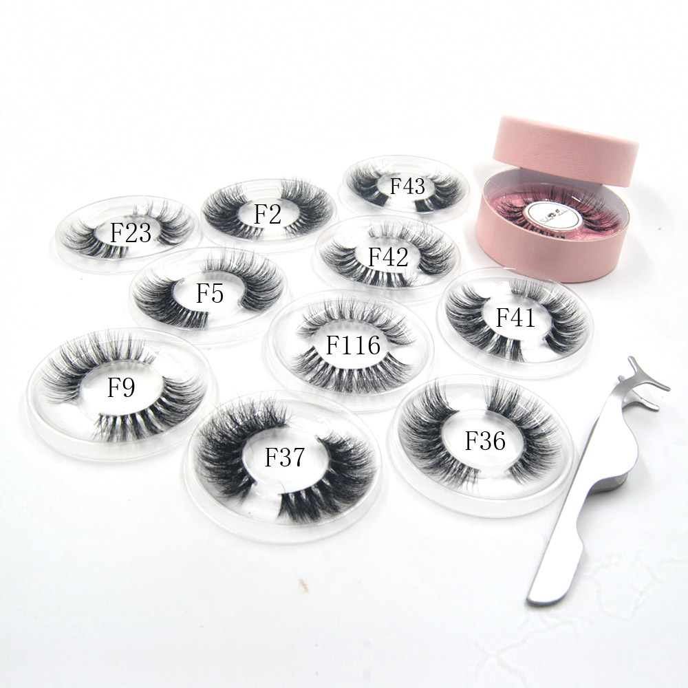 Mink Lashes 3D Eyelashes Natural Long Invisible Thin Band 10 Styles Individual Stage Lashes Curl Soft Extensions Circle Rose Box