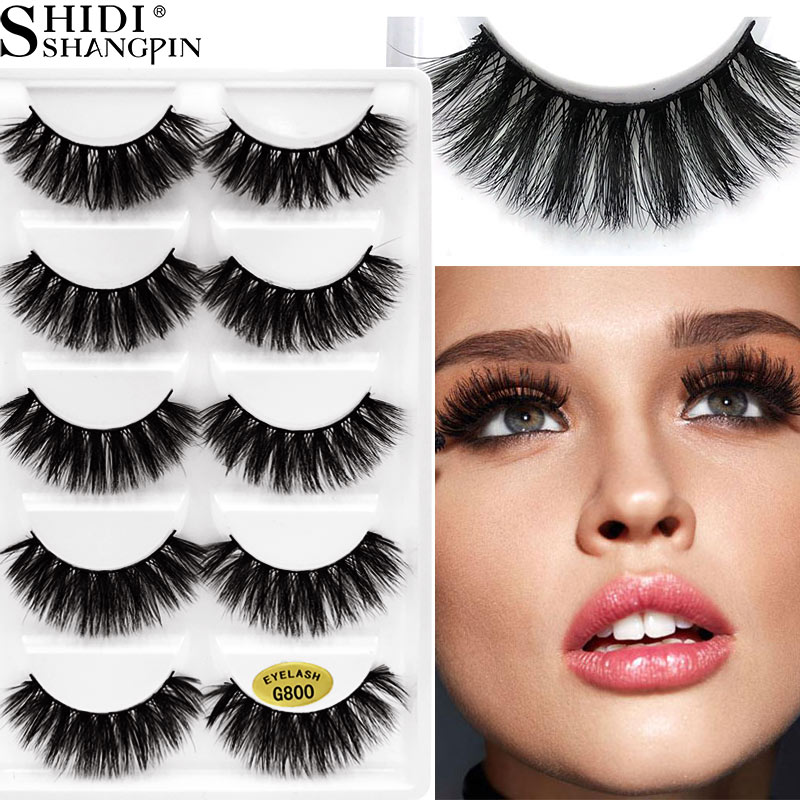 Hot 3D Mink Lashes Natural Long Thick False Eyelashes Handmade Reusable 3D Mink Eyelashes Full Strip Eyelash Extension Fake Lashes Makeup