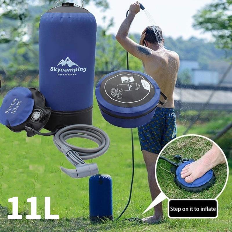 11L Inflatable Shower Bag with Foot Pump Pressure Bathing Water Bag For Outdoor Travel Hiking Camping Beach Washing Cars Tools, Blue
11L Inflatable Shower Bag with Foot Pump Pressure Bathing Water Bag For Outdoor Travel Hiking Camping Beach Washing Cars Tools, Blue