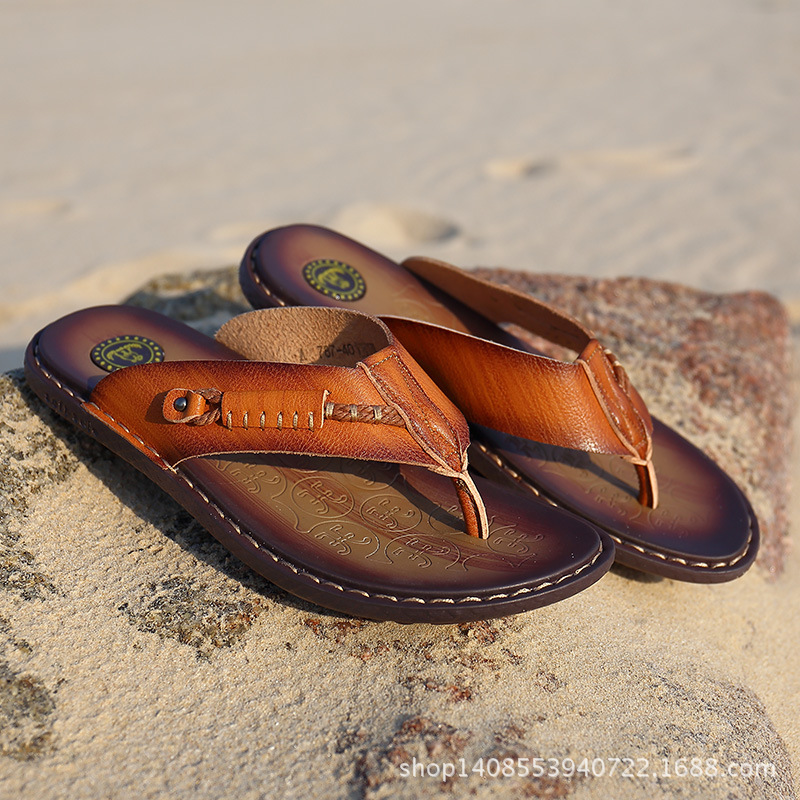 Summer Plus-sized Mens Slippers Footwear Cowhide Flip Flops Genuine Leather Split Toe Slipper Men, Khaki
Summer Plus-sized Mens Slippers Footwear Cowhide Flip Flops Genuine Leather Split Toe Slipper Men, Khaki