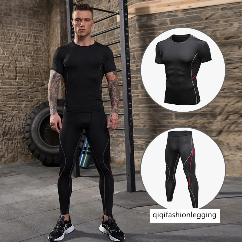 Men Tight Fit Training Pro Running Fitness Clothing Sports Speed Dry Suit Short Sleeve Trousers 91204 + 91302, Black-blue line
Men Tight Fit Training Pro Running Fitness Clothing Sports Speed Dry Suit Short Sleeve Trousers 91204 + 91302, Black-blue line