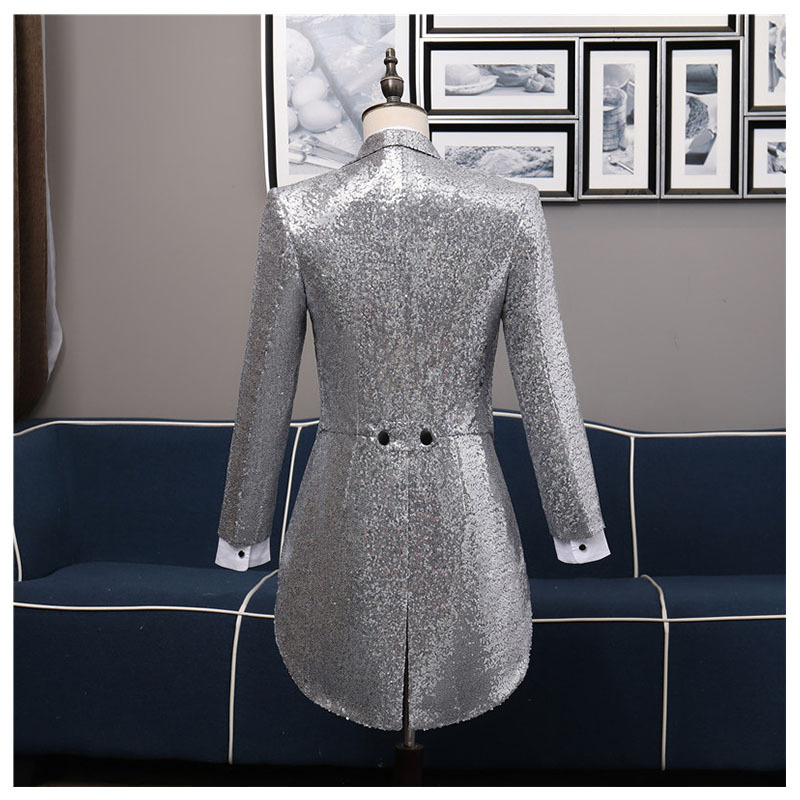2-Piece Hot Sale Men Suits Custom Made Fit Slim Men Adult Sequin Tuxedo Suit Nightclub Bar Party Stage Performance Suit For Man