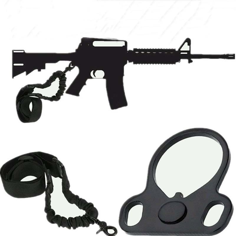 AR15 Tactical Sling Rifle Single Point Sling Strap + Dual Plate Mount Bungee End Plate Mount Adapter Adjustable Hunting Strap
AR15 Tactical Sling Rifle Single Point Sling Strap + Dual Plate Mount Bungee End Plate Mount Adapter Adjustable Hunting Strap