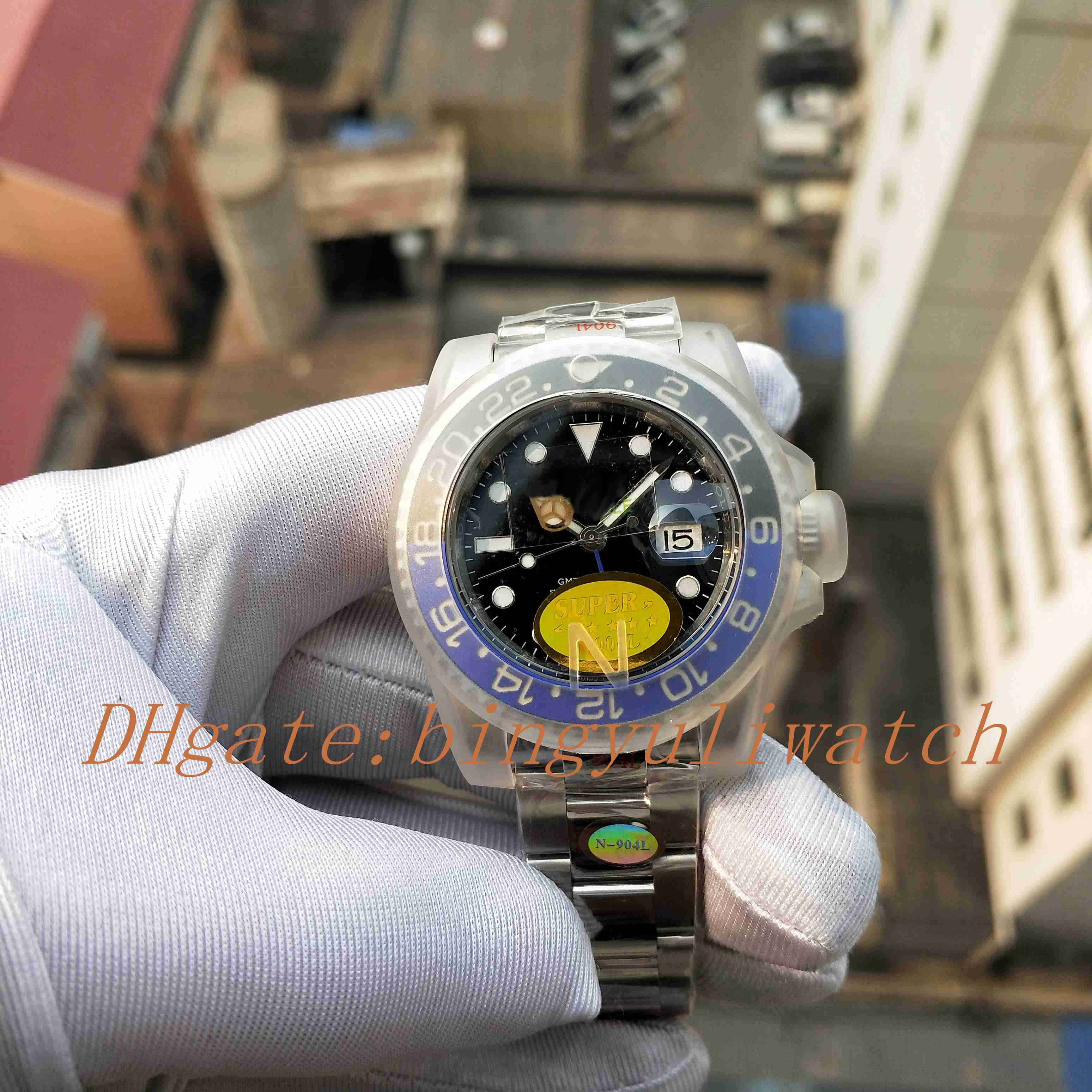Super N Factory V9 Version 116710 904L Mens Automatic Cal.3186 WatchSteel Black Blue Ceramic Bezel Men Gmt Batman Master Watches, 01
Super N Factory V9 Version 116710 904L Mens Automatic Cal.3186 WatchSteel Black Blue Ceramic Bezel Men Gmt Batman Master Watches, 01