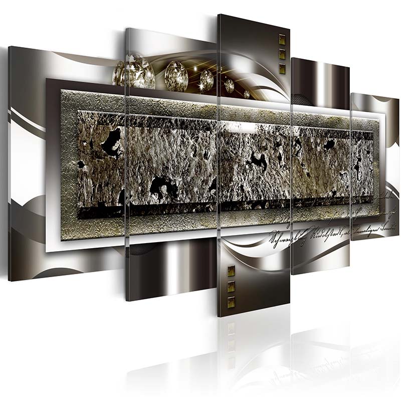 Hotel Painting Modern Picture Wall Art Canvas Painting Abstract Metal Effect Post for Living Room Office Decoration No Frame
