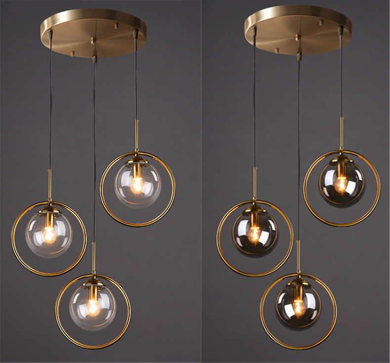 LED Pendant Lights Glass Ball Light Simple Indoor Lighting Office Study Lamp Chandelier Round Lamps Creativity