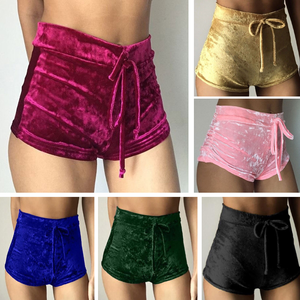 Women Velvet Drawstring Shorts Casual High Waist Sport Shorts Active Solid Skinny High Waist Mini Fashion Lady, Black
Women Velvet Drawstring Shorts Casual High Waist Sport Shorts Active Solid Skinny High Waist Mini Fashion Lady, Black
