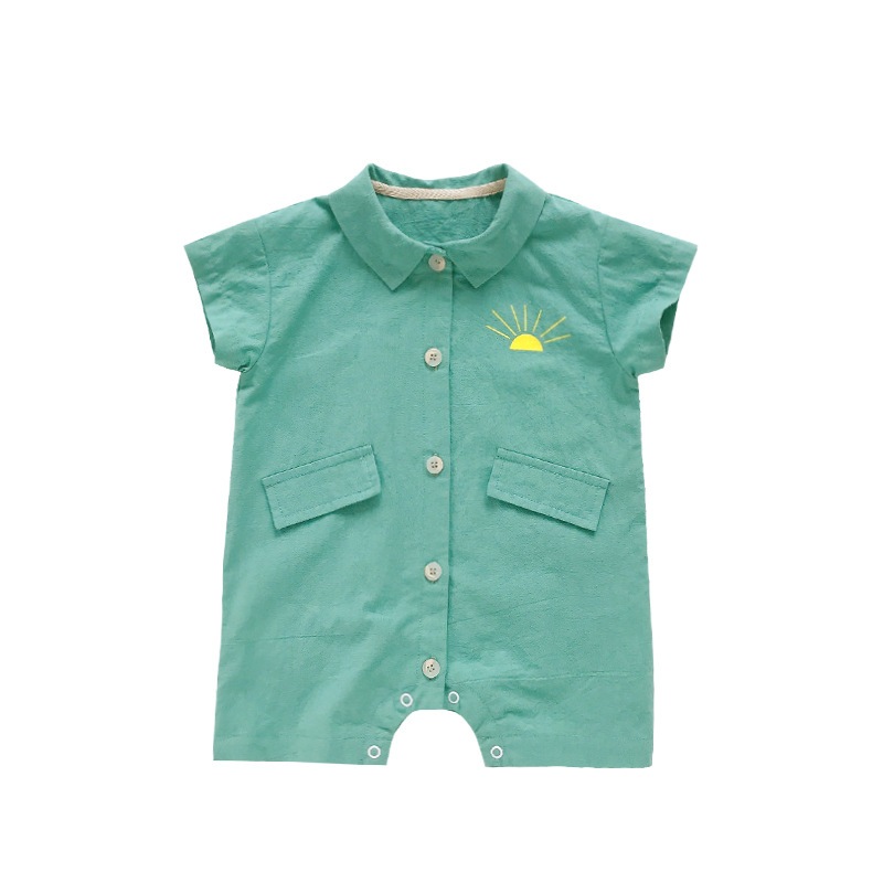 Baby Boys Romper Lapel Leisure Summer Newborn Wear