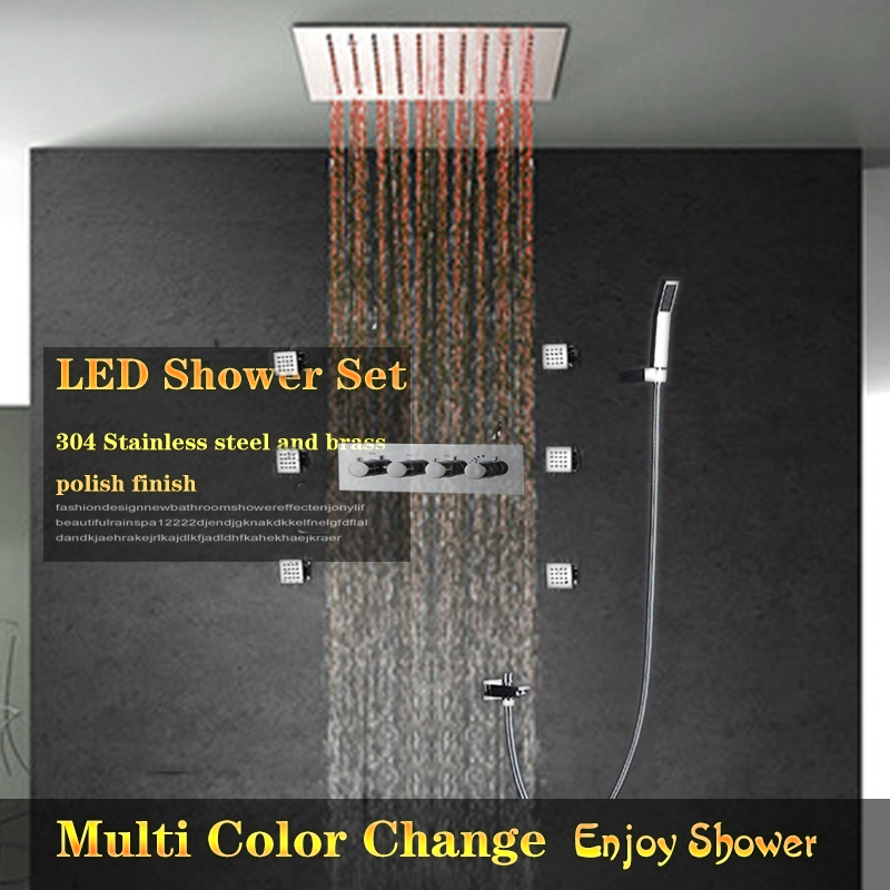 Bathroom 12" led Rainfall Shower Set Ceiling Recessed Mounted Bath Shower Mixer Tap Spout Shower Mixers with Handshower massage spa jets
Bathroom 12" led Rainfall Shower Set Ceiling Recessed Mounted Bath Shower Mixer Tap Spout Shower Mixers with Handshower massage spa jets