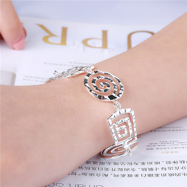 High grade 925 sterling silver Round thread bracelet earrings piece jewelry sets DFMSS434 brand new Factory direct sale wedding 925 silver