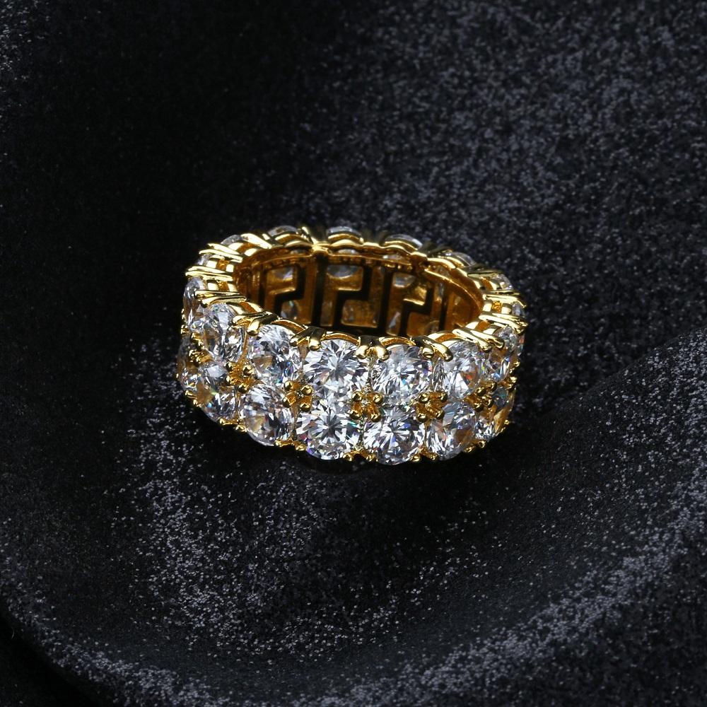 Mens Hip Hop Iced Out Rings Jewelry 2018 New Fashion Gold Silver Ring Simulation Diamond Ring