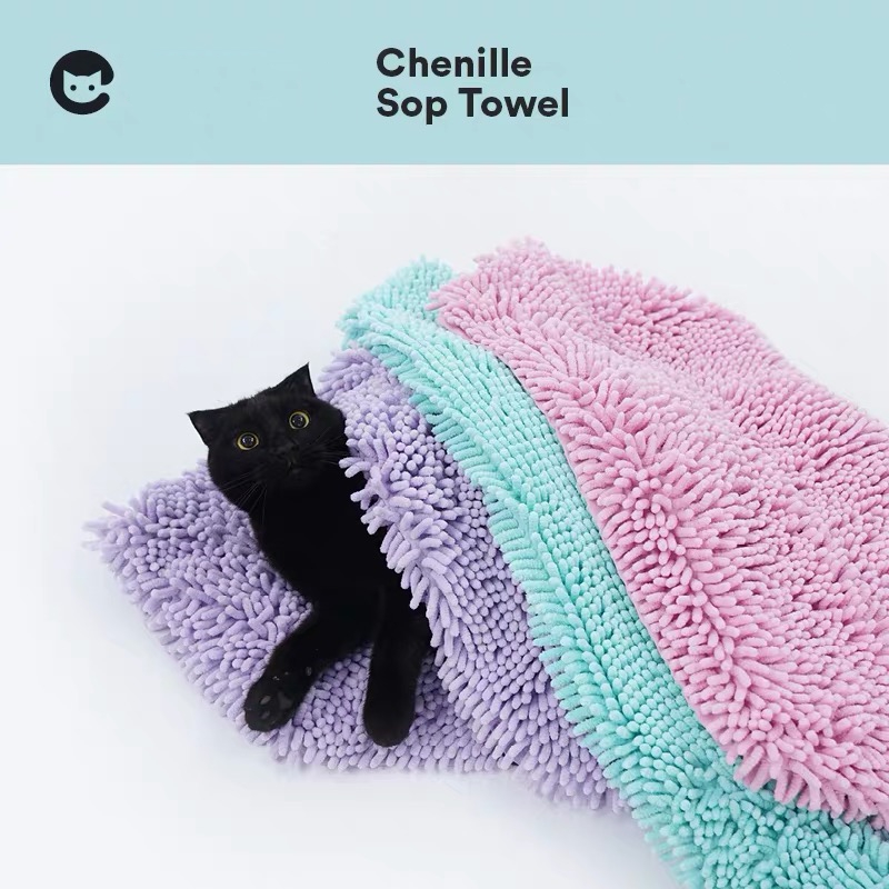 Three Colors Available Soft Pets Chenille Absorbent Bathing Shower Towel for Dogs Cats, Blue
Three Colors Available Soft Pets Chenille Absorbent Bathing Shower Towel for Dogs Cats, Blue