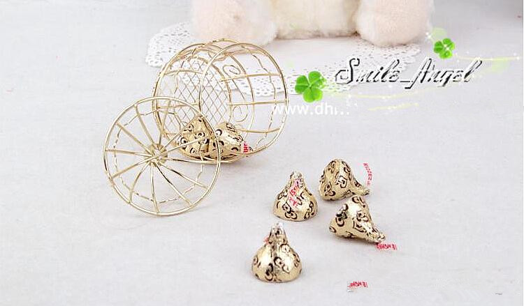 Wedding Favor Box European creative Gold Matel Boxes romantic wrought iron birdcage wedding candy box tin box wholesale Wedding Favors