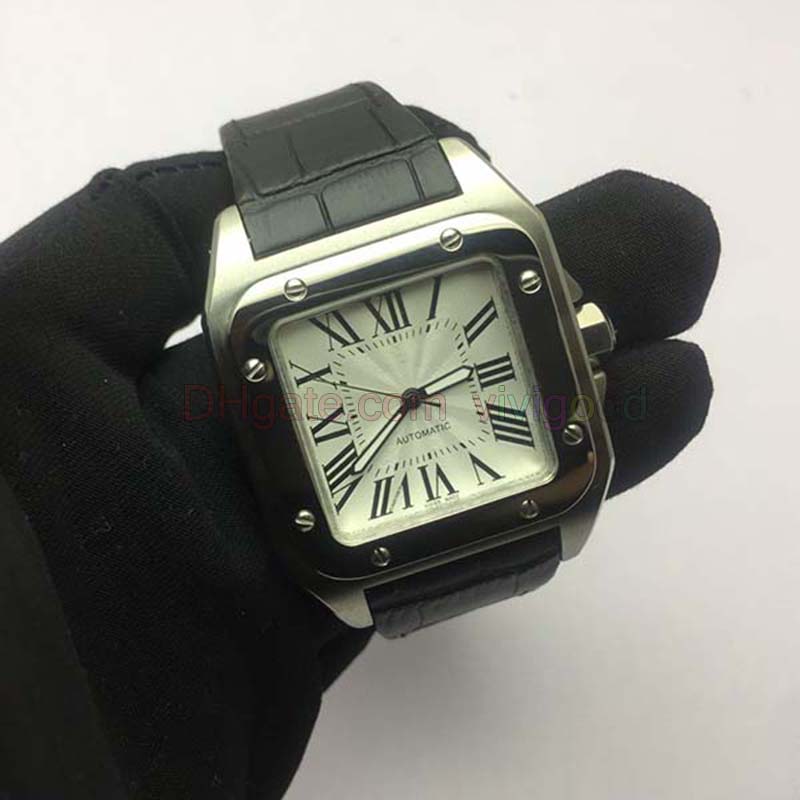 Luxury watch 100 XL Stainless Automatic Mechanical Mens Watch Mens Sport WristWatch black Leather Band, Silver
Luxury watch 100 XL Stainless Automatic Mechanical Mens Watch Mens Sport WristWatch black Leather Band, Silver