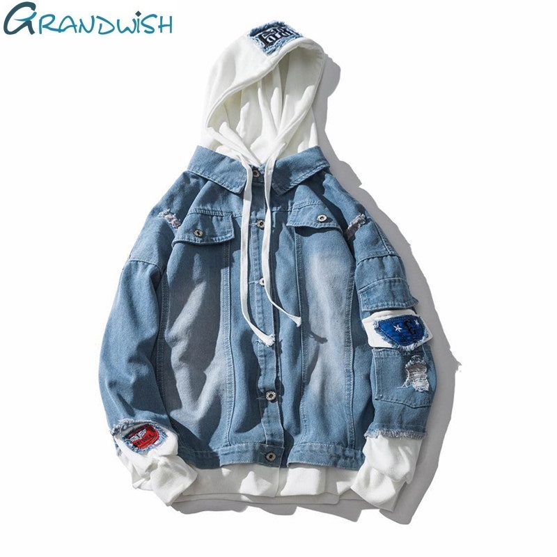 Grandwish Oversize Denim Jeans Jacket Men Spring Mens Hooded Jackets Jeans Plus Size 3XL Hip Pop Jacket Male ,DA572, Light blue
Grandwish Oversize Denim Jeans Jacket Men Spring Mens Hooded Jackets Jeans Plus Size 3XL Hip Pop Jacket Male ,DA572, Light blue