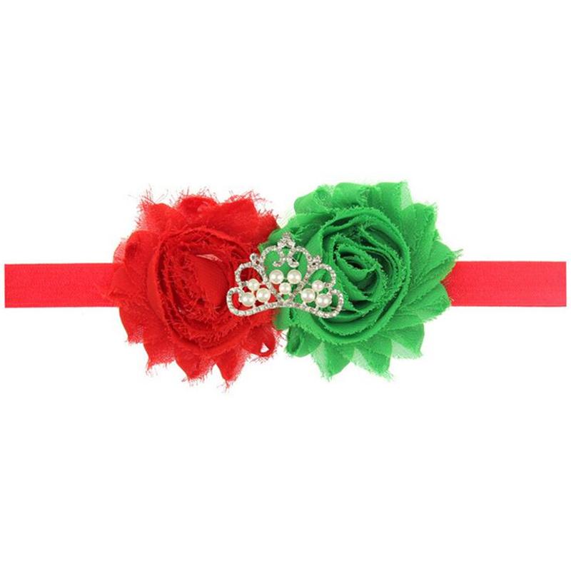 37 Colors Baby Headbands Flowers Shabby Elastic Headbands Girls Kids Rhinestone Tiara Hairbands Children Hair Accessories Headdress