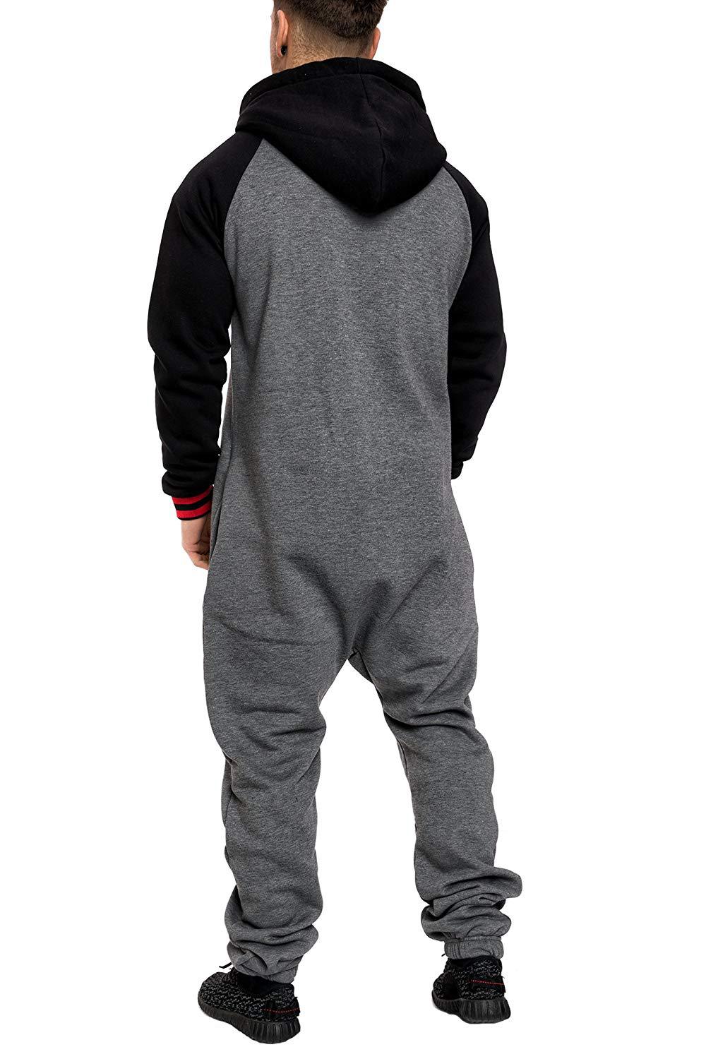 Mens Jumpsuit Stitching Plus Velvet Tracksuit Hooded Pullover Sweatshirt Sport Suit Training Gym Fitness Tracksuits Running Set