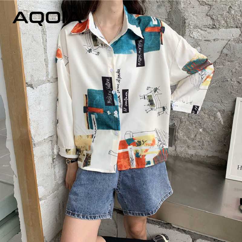 AQOIA Korean style Letter Printing Women Blouse Shirt Button Up Long Sleeve White Shirts 2020 Autumn Fashion Loose Blouses
AQOIA Korean style Letter Printing Women Blouse Shirt Button Up Long Sleeve White Shirts 2020 Autumn Fashion Loose Blouses