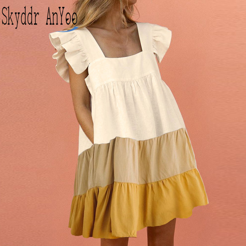 2020 Women Summer Casual Dress Elegant Kawaii Butterfly Sleeve Ruffles White Party Dresses A-Line Loose Beach Mini Korean Dress, Black;gray
2020 Women Summer Casual Dress Elegant Kawaii Butterfly Sleeve Ruffles White Party Dresses A-Line Loose Beach Mini Korean Dress, Black;gray