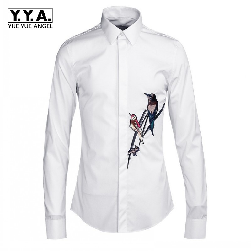 New Mens Birds Embroidery Office Work Formal Shirt White Black Plus Size Wedding Dress Shirts Man Spring Cotton Long Sleeve Top
New Mens Birds Embroidery Office Work Formal Shirt White Black Plus Size Wedding Dress Shirts Man Spring Cotton Long Sleeve Top