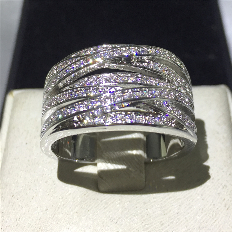 Vecalon Luxury Jewelry Pave set 150pcs Simulate diamond Cz Wedding Band Ring for Women 10KT White Gold Filled Female Finger ring
Vecalon Luxury Jewelry Pave set 150pcs Simulate diamond Cz Wedding Band Ring for Women 10KT White Gold Filled Female Finger ring
