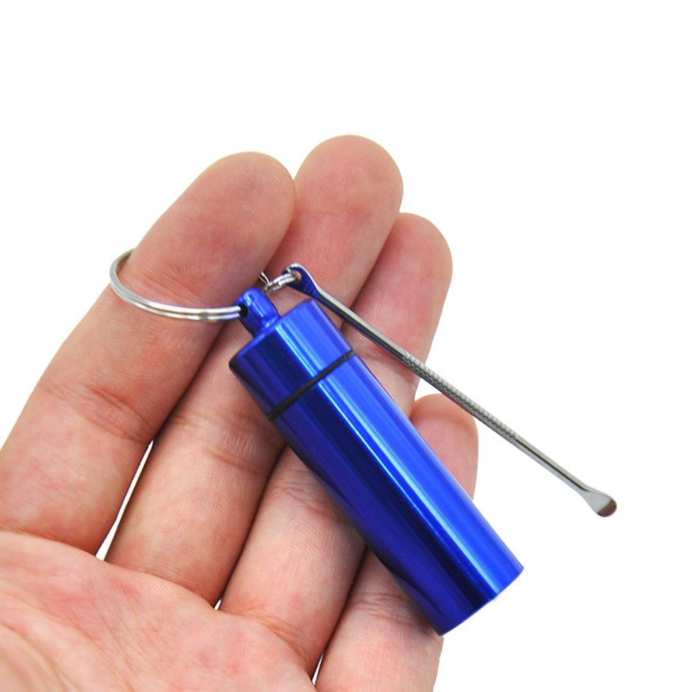 Premium Metal Bottle Snuff Snorter Aluminum Bottle Pill Box Case Sniffer bottles Snuff Sniffer Bottle With Metal Spoon Storage Box