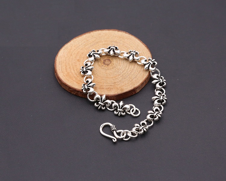 925 sterling silver handmade vintage CH jewelry American European antique silver designer anchor charm link chain bracelets for women men