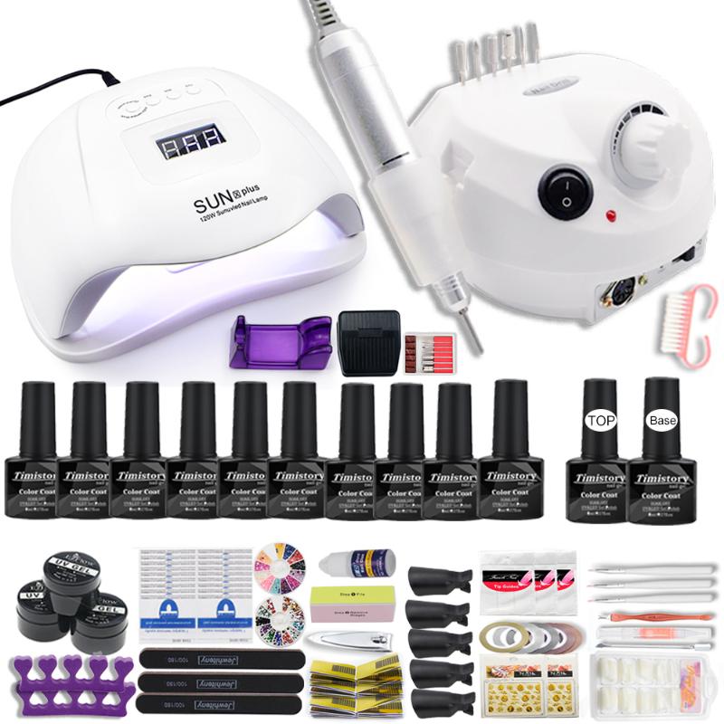 Dropshipping Hot Sale 30/20/10 colors nail Gel polish Set Manicure Set Acrylic Nail Kit With high quality 20W Drill Machine