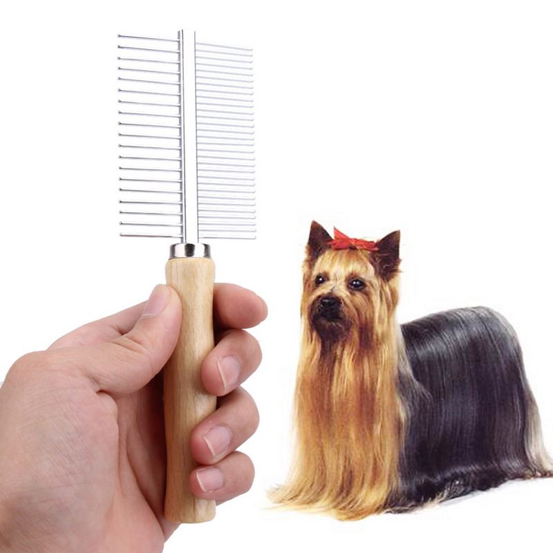 Multi-usage Dog Brush Stainless Steel Dog Brush Pet Grooming Steel Thick Hair Fur Shedding Remove Rake Comb Pet Grooming, White