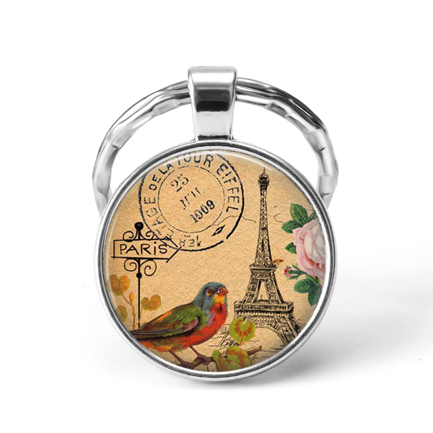 New Fashion Paris Stamp Key Chains Eiffel Tower Dame Cathedral Versailles Louvre Picture Glass Pendant Metal Keychain
New Fashion Paris Stamp Key Chains Eiffel Tower Dame Cathedral Versailles Louvre Picture Glass Pendant Metal Keychain