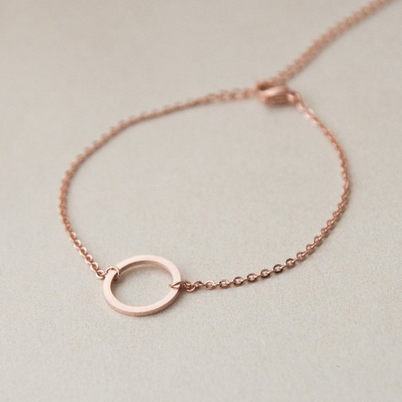 Simple Dainty Open Circle charm Bracelets Circle Outline Bracelets Eternity Karma Circle Round Bracelets for women gift jewelry