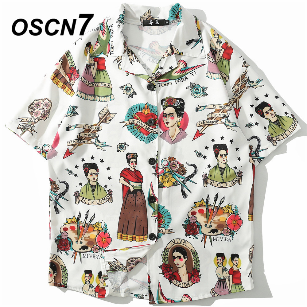 Oscn7 2019 Casual Print Short Sleeve Shirt Men Streetwear Summer Hawaii Beach Women Fashion Loose Short Sleeve Shirts Mens 1005 Y19070501, White;black
Oscn7 2019 Casual Print Short Sleeve Shirt Men Streetwear Summer Hawaii Beach Women Fashion Loose Short Sleeve Shirts Mens 1005 Y19070501, White;black