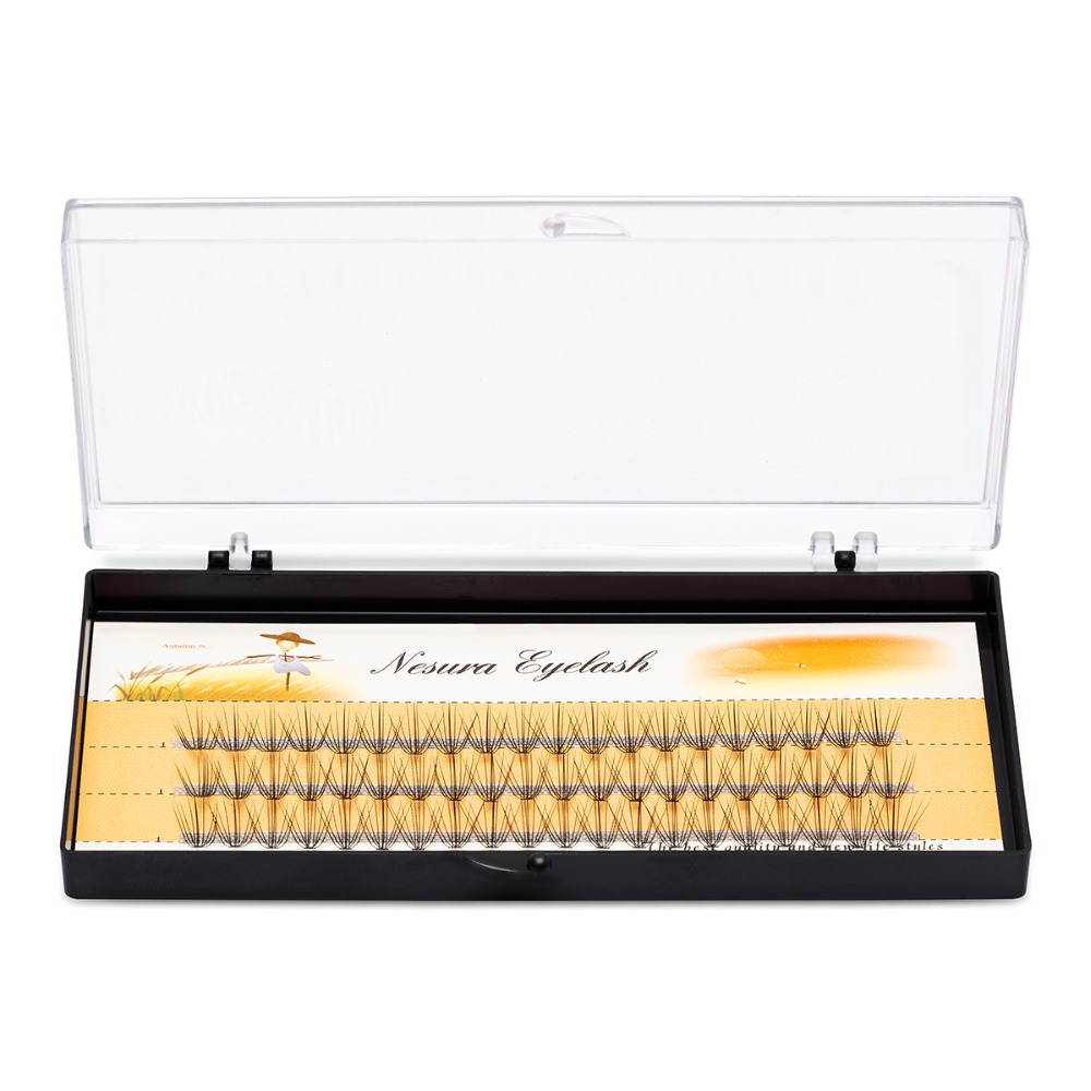 60pcs Various lengths Natural Soft False Eyelash Extension Deluxe Lashes Fake Eyelashes Fans 3D Eyelashes maquiagem