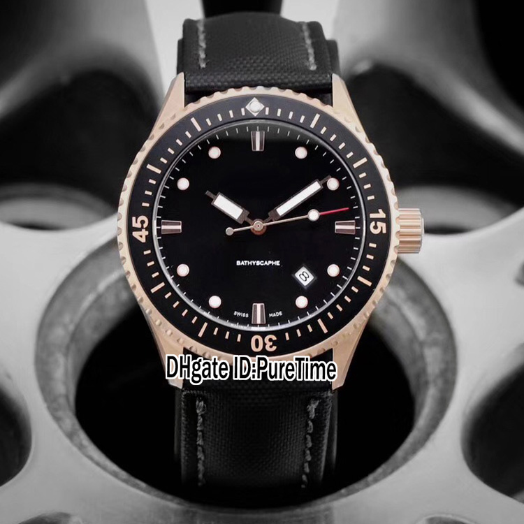 New Fifty Fathoms 50 Fathoms Bathyscaphe 5000-36S30-B52A Rose Gold Black Dial Automatic Mens Watch Nylon Leather Watches Puretime T01a1, Customized waterproof service
New Fifty Fathoms 50 Fathoms Bathyscaphe 5000-36S30-B52A Rose Gold Black Dial Automatic Mens Watch Nylon Leather Watches Puretime T01a1, Customized waterproof service