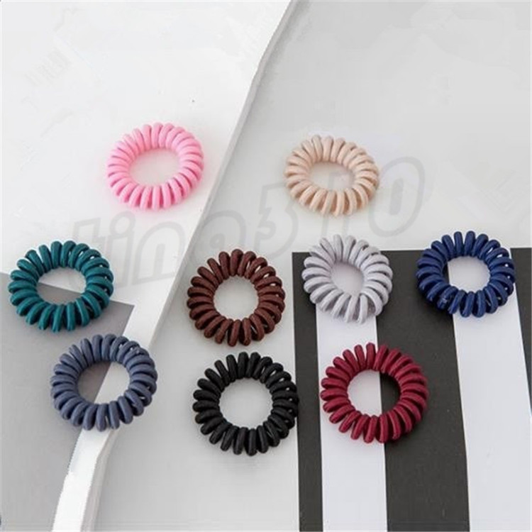 Fashion girl tie hair thin hair rope Ponytail Elastic Phone Cord Line Hair circle Fabric Telephone Wire head Band T9I00266