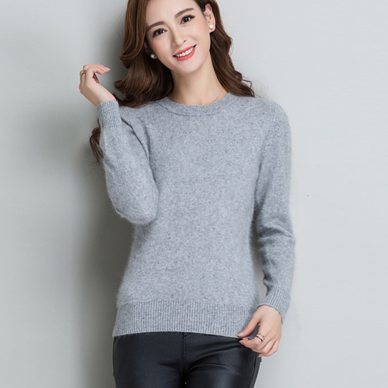 Super Warm Pure Mink Cashmere Sweaters and Pullovers Women Autumn Winter Soft Sweater Half Turtleneck Female Basic PulloversMX190928