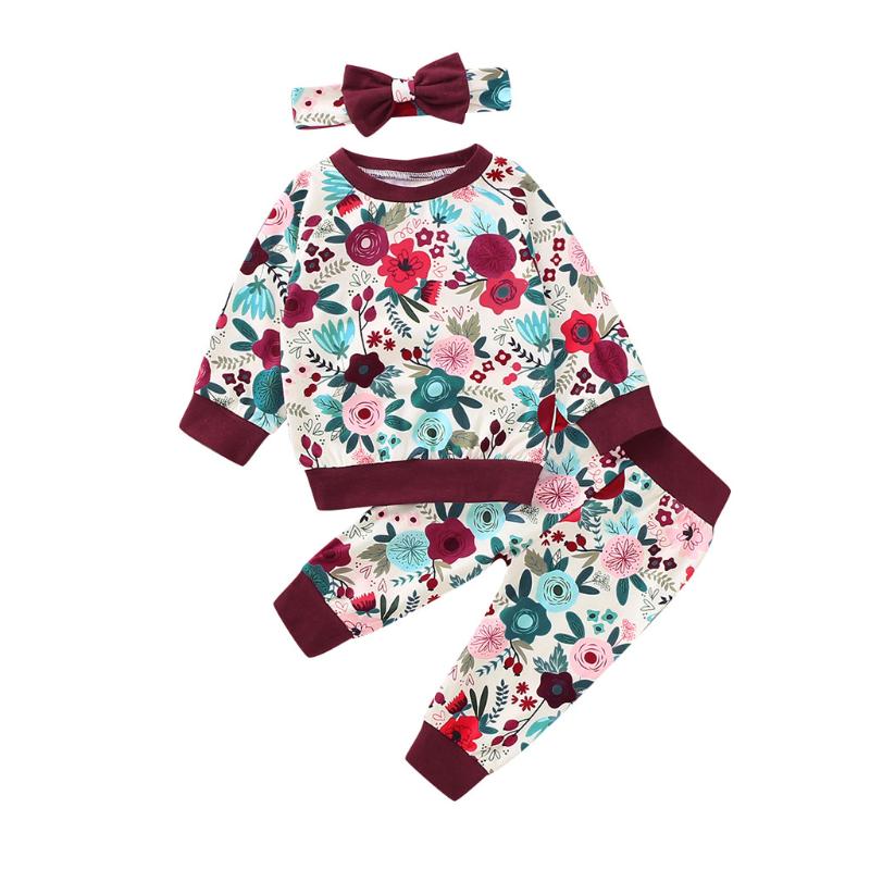Newborn Infant Baby Girls Fashionable Long Sleeve Print Cherry Blossom Top For Girls Printed Trousers Lovely Hair Band Girls#Y20, Wine
Newborn Infant Baby Girls Fashionable Long Sleeve Print Cherry Blossom Top For Girls Printed Trousers Lovely Hair Band Girls#Y20, Wine