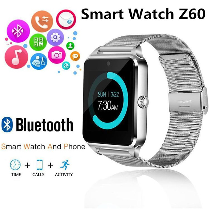 Bluetooth Smart Watch Z60 Smartwatches Fitness Tracker Smart Bracelet with SIM Card Camera for Android IOS Cellphones with Retail Box
Bluetooth Smart Watch Z60 Smartwatches Fitness Tracker Smart Bracelet with SIM Card Camera for Android IOS Cellphones with Retail Box