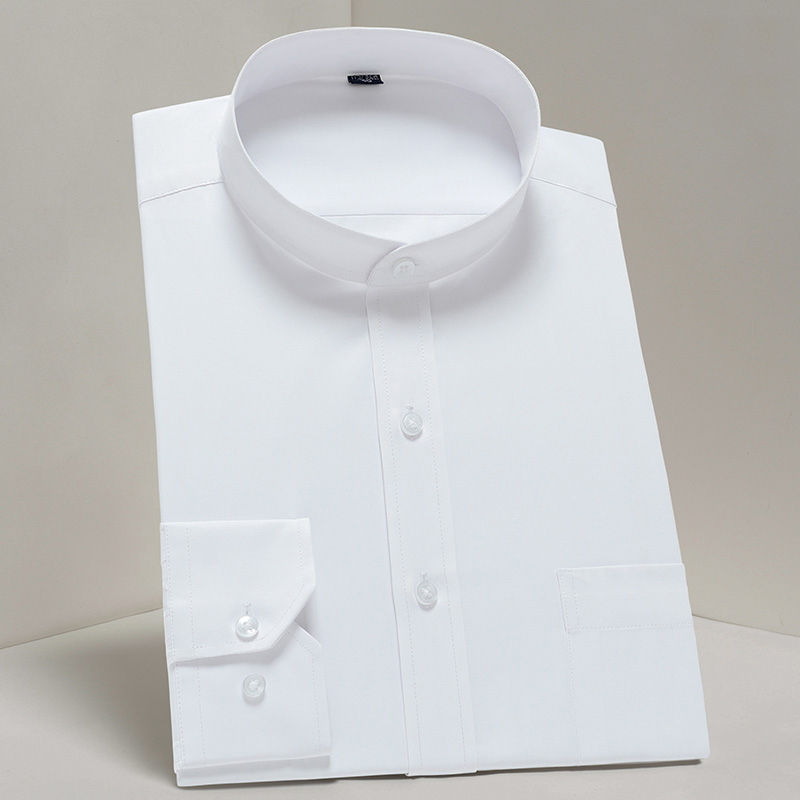 Men's Casual Standard-Fit Long-Sleeve Band-Collar Shirt Single Patch Pocket Elegant Fashion White Work Office Basic Dress Shirts, 19151
Men's Casual Standard-Fit Long-Sleeve Band-Collar Shirt Single Patch Pocket Elegant Fashion White Work Office Basic Dress Shirts, 19151