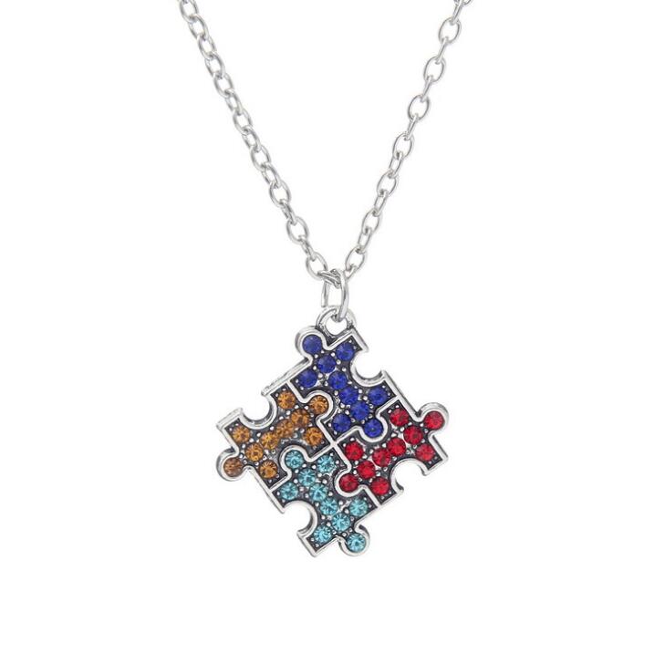 Autism Awareness Jigsaw Necklace Multicolor Crystal Puzzle Piece Pendant Necklace Jewelry
Autism Awareness Jigsaw Necklace Multicolor Crystal Puzzle Piece Pendant Necklace Jewelry
