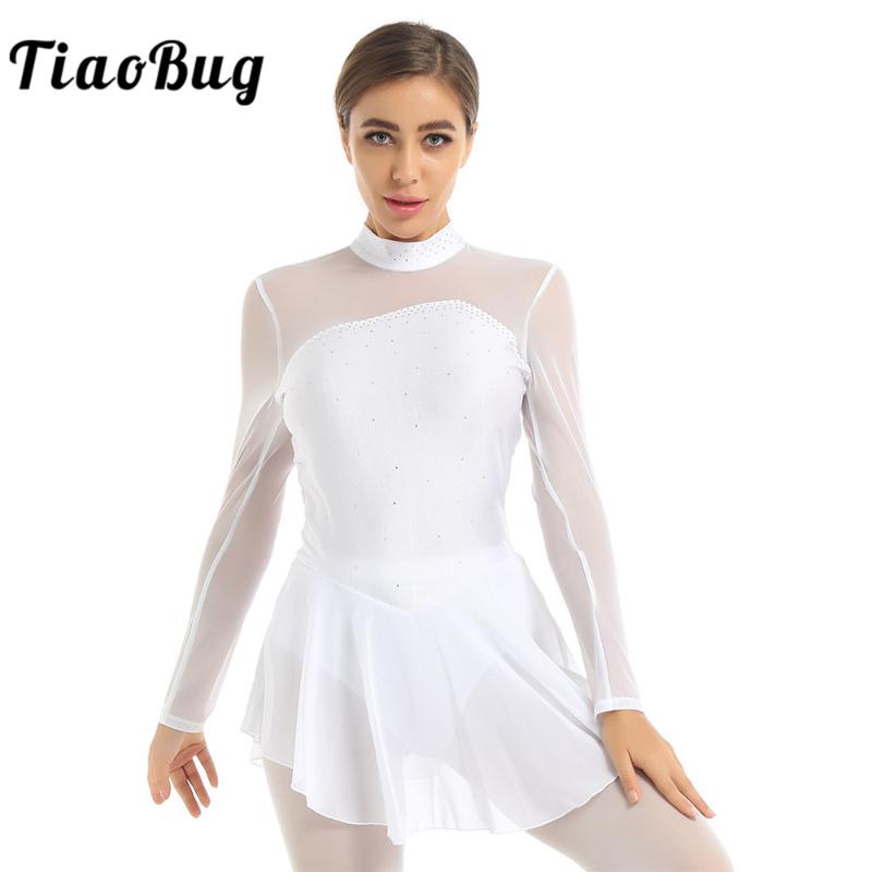 Women Mesh Long Sleeves Gymnastics Leotard Shiny Rhinestones Ballet Dancewear Figure Skating Dress Stage Performance Costume, Black
Women Mesh Long Sleeves Gymnastics Leotard Shiny Rhinestones Ballet Dancewear Figure Skating Dress Stage Performance Costume, Black