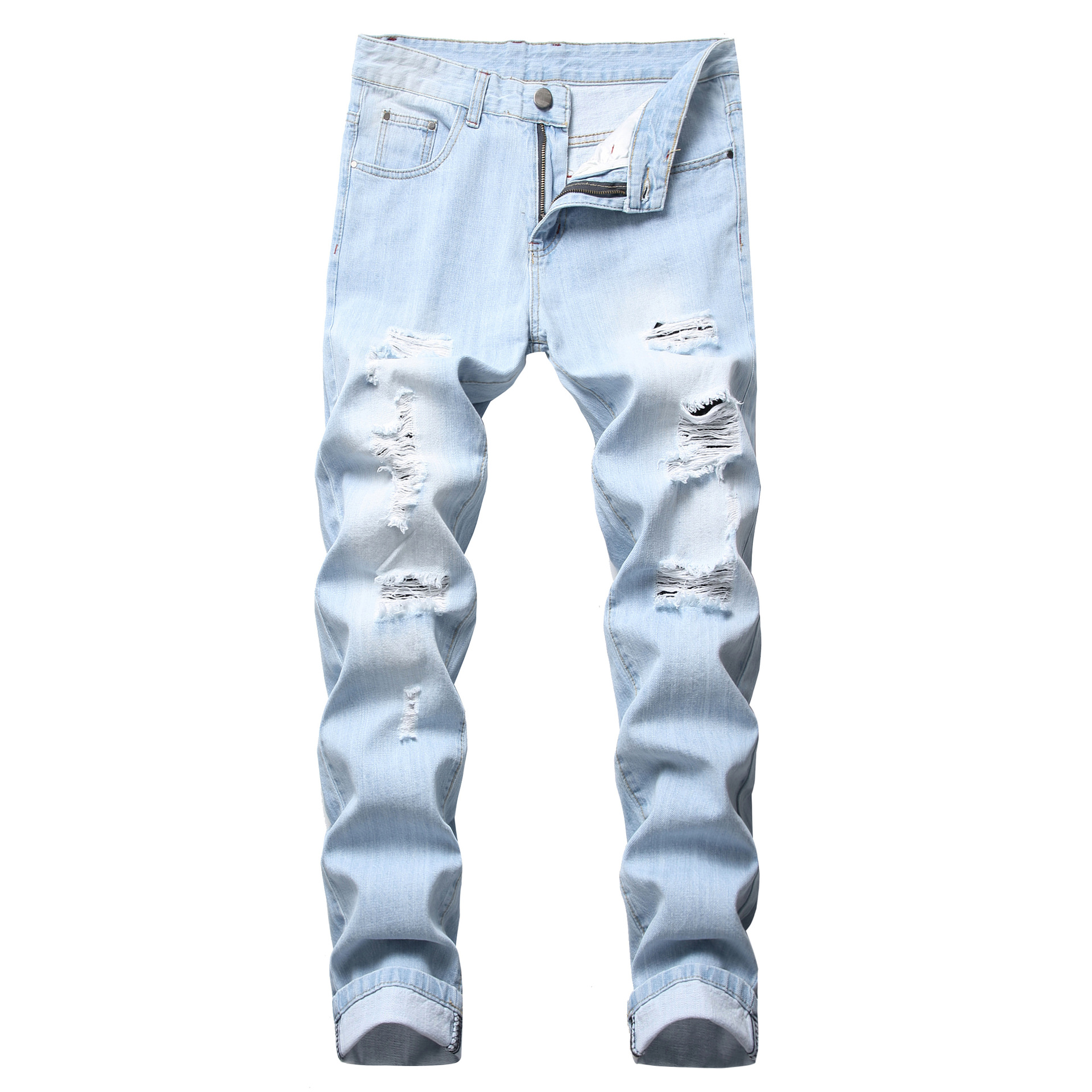 Men's Jeans Mens Light Color Slim Fit Hole High Street Blue Non-elastic Casual Fashion Urban Stretwear
Men's Jeans Mens Light Color Slim Fit Hole High Street Blue Non-elastic Casual Fashion Urban Stretwear