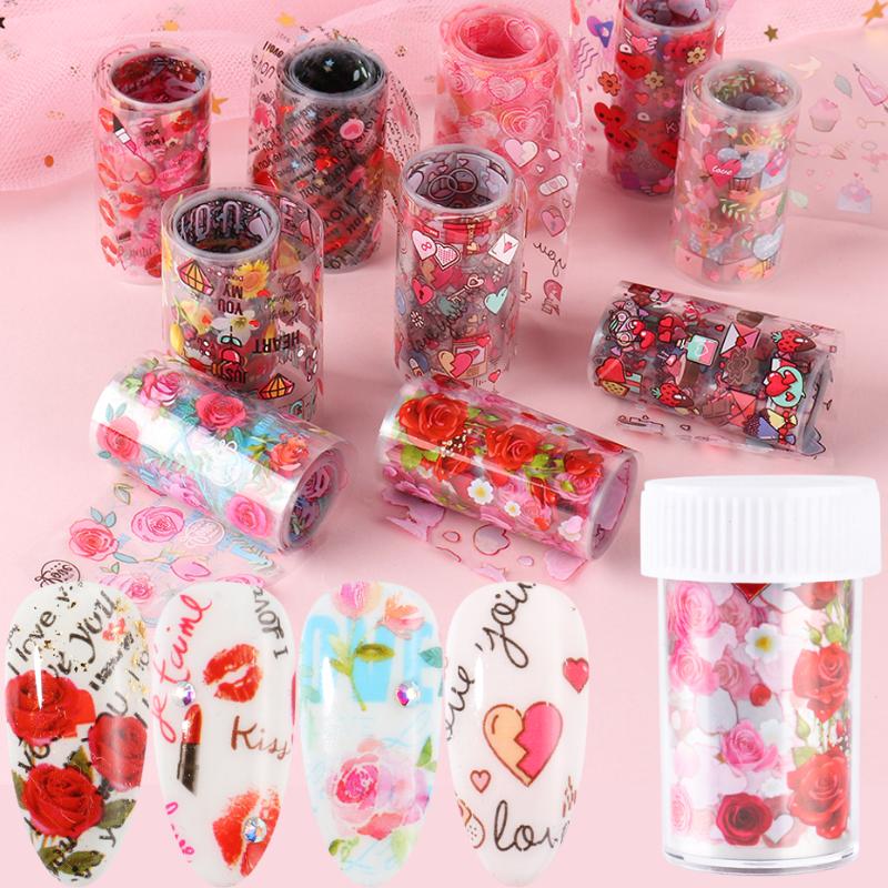 Romantic Rose Heart Nails Art Transfer Foils Mixed Flowers Lips Words Sticker Gel Polish Sliders Manicure Decoration Tips BEB109, B109-08 bottle
Romantic Rose Heart Nails Art Transfer Foils Mixed Flowers Lips Words Sticker Gel Polish Sliders Manicure Decoration Tips BEB109, B109-08 bottle