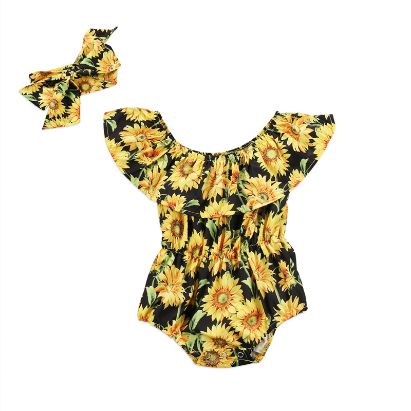 Floral Newborn Infant Baby Girls Yellow Flower Short Ruffle Sleeve Romper Jumpsuit Headband Clothes Summer Baby Costume 0-24M
Floral Newborn Infant Baby Girls Yellow Flower Short Ruffle Sleeve Romper Jumpsuit Headband Clothes Summer Baby Costume 0-24M