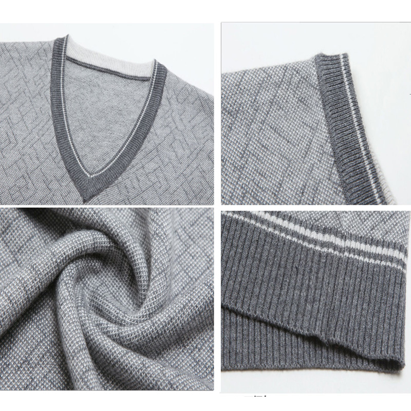 EICHOS Mens Sweater Vest Wool Pullover Sleeveless Homm Casual Knit Waistcoats Men Business V Neck Vest Male Knitted CashmereMX190926