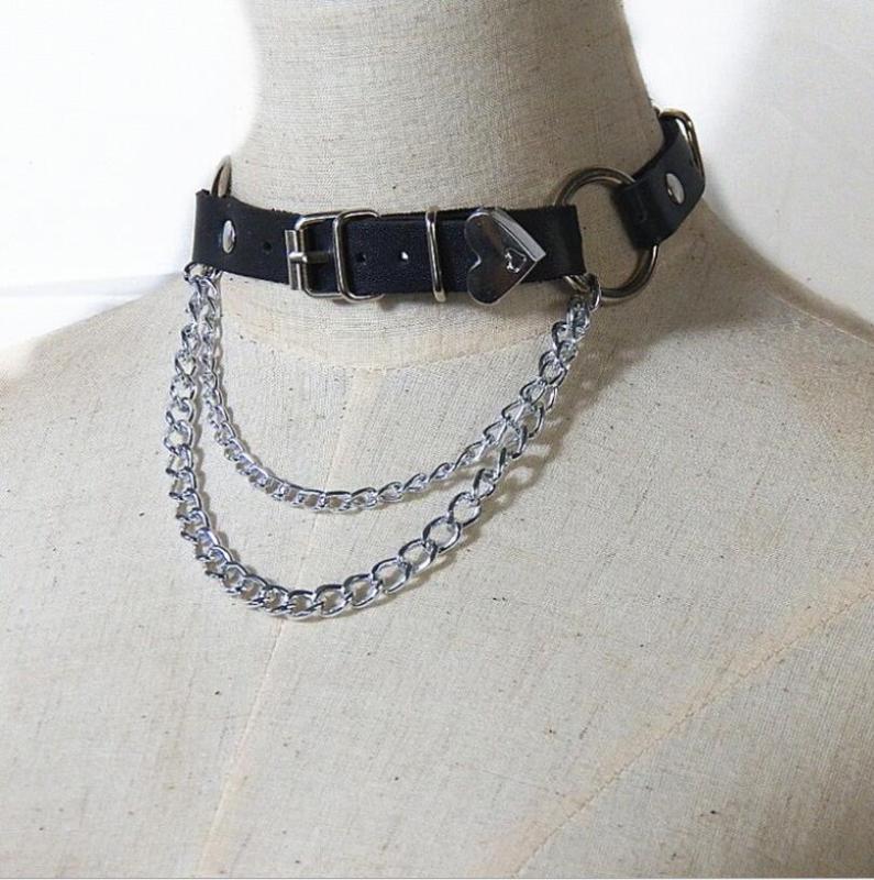 Chains Harajuku Kiko Heart Gothic PU Leather Chain Necklace Women Men Collar Choker Rock Statement Emo Rave Jewelry
Chains Harajuku Kiko Heart Gothic PU Leather Chain Necklace Women Men Collar Choker Rock Statement Emo Rave Jewelry