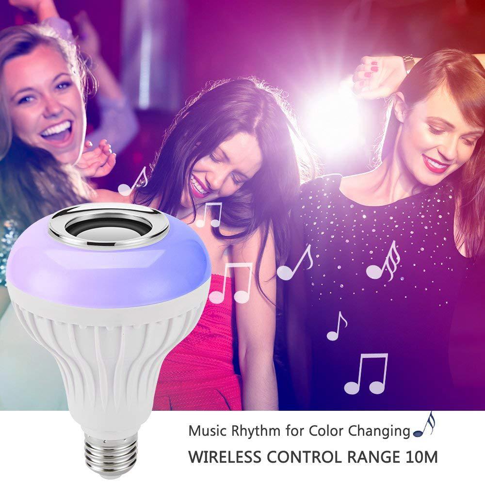 Wireless Bluetooth Speaker+12W Color Dimmable RGB Bulb LED Lamp 110V 220V Smart Led Light Music Player o with Remote Control By Tuya App