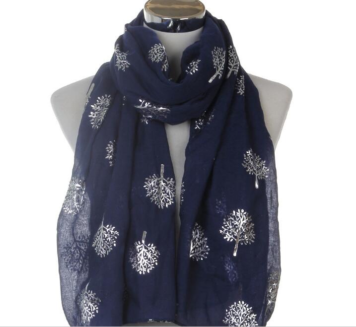 Spring and summer camphor tree hot silver printing scarf ladies sun shawl scarf WY268