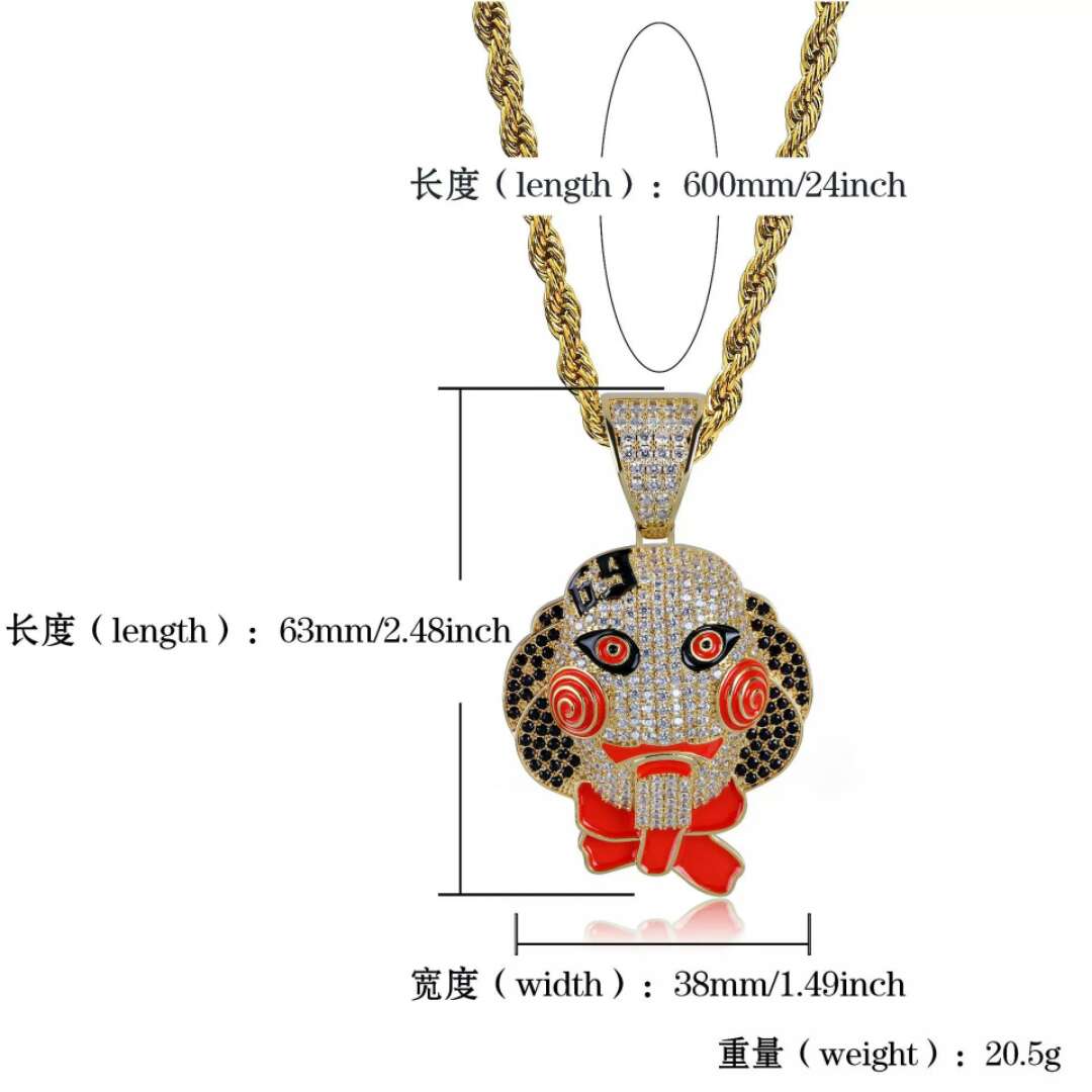 hip hop 6ix9ine the movie saw mask pendant necklaces for men luxury diamonds 69 pendants 18k gold plated copper zircon necklace je
