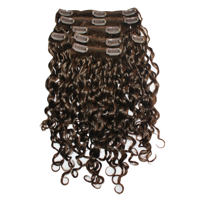 12 28 grade 10a 8pcs 100g 120g full head deep curly clip in human hair extensions deep wave black brown blonde